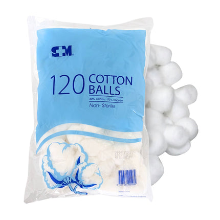 S+M® Cotton Balls 0.6g - Non-Sterile Pkt/120