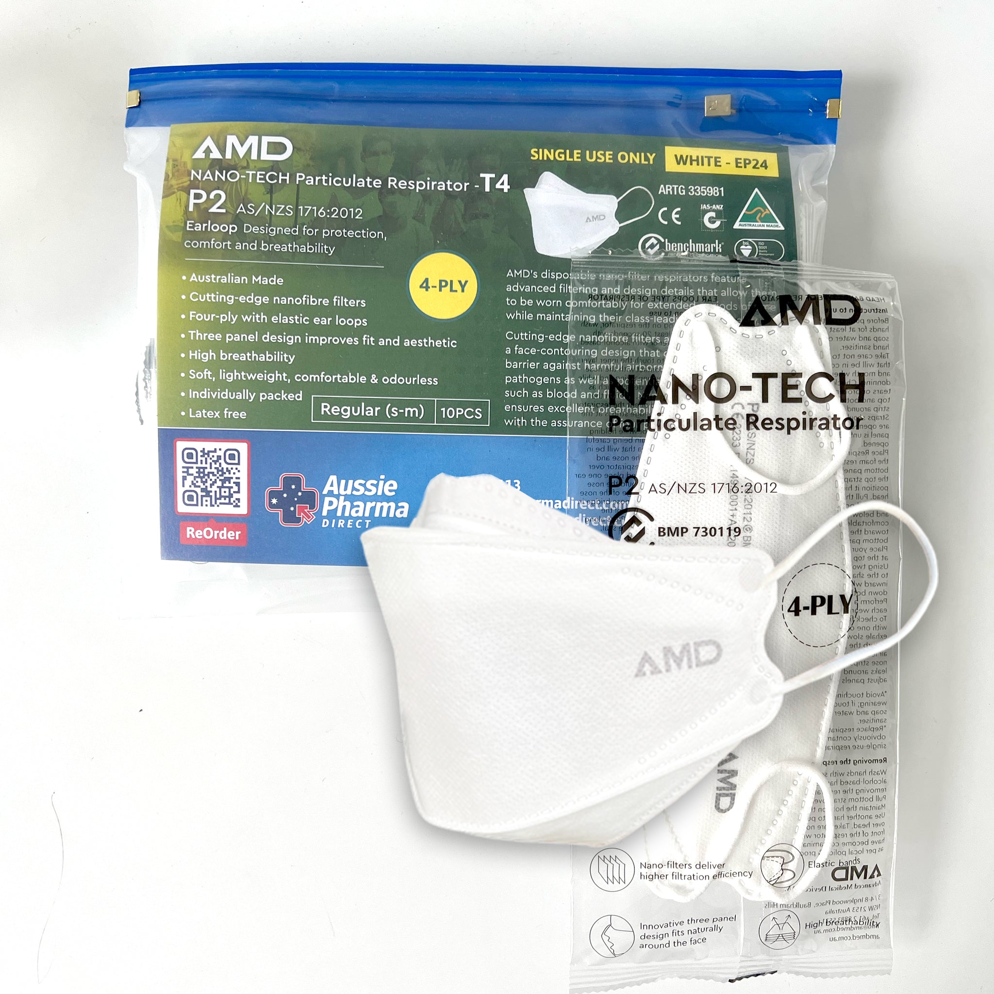 AMD P2 mask individual pack white colour