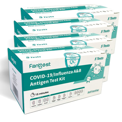 fanttest 3 in 1 flu and covid test box 5