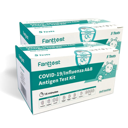 fanttest 3 in 1 flu and covid test box 5 x 2