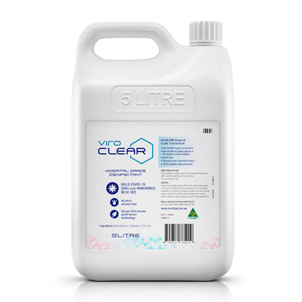 5-liter ViroCLEAR refill pack designed for refilling ViroCLEAR surface disinfectant spray bottles